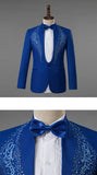 Men's Stand Collar Rhinestones Suit Fashion Embroidery Blazer Slim Set Chorus Team Singer Dancer Host Stage Costume Red Suits