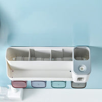 Natty Records BAISPO Punch Free Automatic Toothpaste Squeezer Waterproof Storage Holder Drain Toothbrush Holder Household Bathroom Accessories