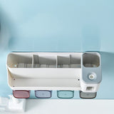 Natty Records BAISPO Punch Free Automatic Toothpaste Squeezer Waterproof Storage Holder Drain Toothbrush Holder Household Bathroom Accessories