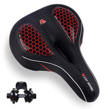 Natty Records Store Bicycle Accessories Black Red / China WEST BIKING MTB Wide Thicken Bike Seat with Cycling Taillight