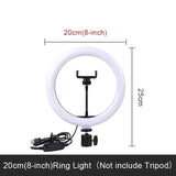 Natty Records Store Ring Light China / 20cm light Selfie Ring Light Photography with Cellphone Holder