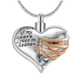 Natty Records Store Urn Necklace Dad A Piece of my Heart Two Tone Urn Pendant Necklace