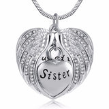 Natty Records Store Urn Necklace Sister Angel Wing Cremation Ashes Urn Necklace