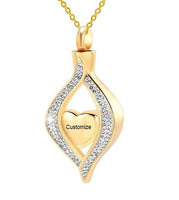 Natty Records Store Urns Necklace Gold  Engrave The Eye of My Heart Urn Pendant Necklace